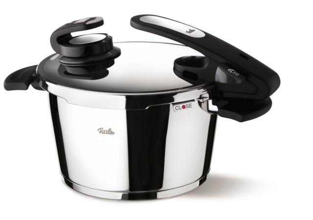 pentola a pressione Vitavit Edition di Fissler collegata al dispositivo Vitacontrol Digital pentola a pressione Vitavit Edition di Fissler collegata al dispositivo Vitacontrol Digital