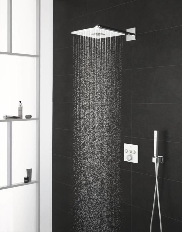 soffione SmartActive e piastra SmartControl nella forma squadrata Grohe soffione SmartActive e piastra SmartControl nella forma squadrata Grohe