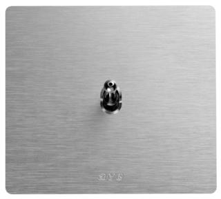 AVE Placca New Style 44 in alluminio naturale con un comando a levetta illuminabile AVE Placca New Style 44 in alluminio naturale con un comando a levetta illuminabile