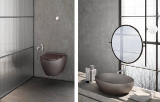 Color Element: Bistro. Collezione Pura: Wc Dual Glaze 50x36 – Collezione Pura: Lavabo 60x42