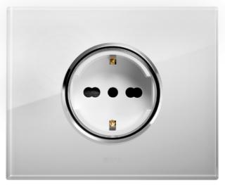 AVE Placca New Style 44 in vetro bianco con presa shuko DOMUS 100 AVE Placca New Style 44 in vetro bianco con presa shuko DOMUS 100
