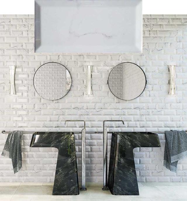 rivestimento a parete è realizzato con le piastrelle BISELADO monocottura a prastra rossa rivestimento a parete è realizzato con le piastrelle BISELADO monocottura a prastra rossa