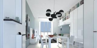 Pilastri in soggiorno? Un progetto d’arredo che li integra rendendoli invisibili