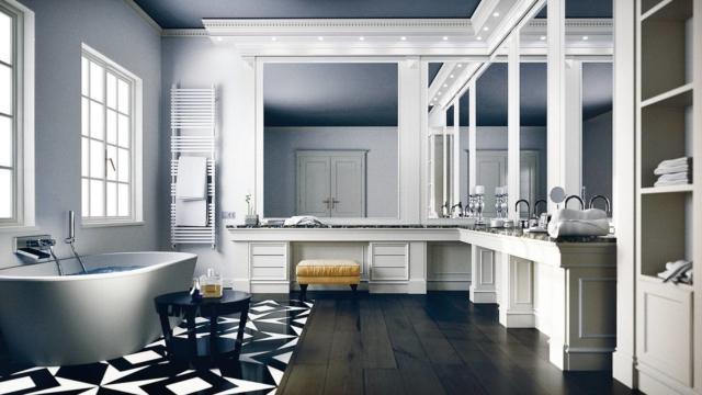 boiserie per il bagno Milano coll. ClassMode di Turati bianca con luci incorporate boiserie per il bagno Milano coll. ClassMode di Turati bianca con luci incorporate