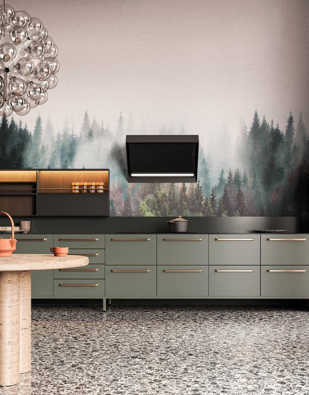 Caratterizzata da una forma geometrica minimale, con vetro inclinato racchiuso in una cornice di acciaio verniciato e luce LED integrata, Soul di Falmec unisce le funzioni di cappa e purificatore d’aria grazie alla tecnologia E.ion System, che crea un ambiente domestico sano con la ionizzazione bipolare controllata. Accanto ai comandi touch della cappa, un display a forma di foglia visualizzala qualità dell’aria che si respira in casa, mentre dei sensori analizzano i principali parametri che incidono sul benessere: VOC, CO2, umidità e temperature. Prezzo da rivenditore. www.falmec.com