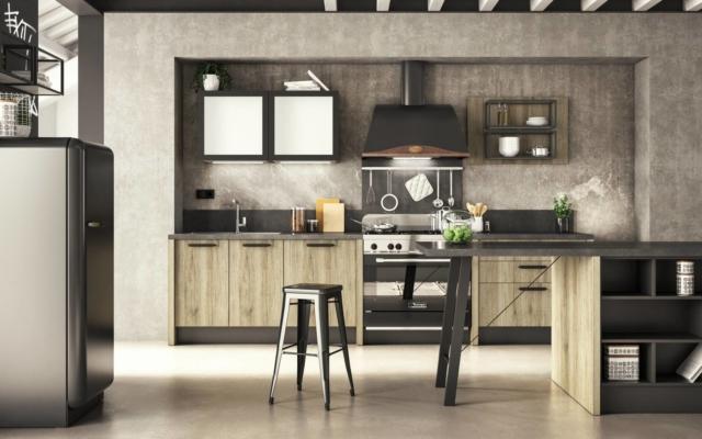 cucina con il frigorifero freestanding Emma Factory di Conforama cucina con il frigorifero freestanding Emma Factory di Conforama