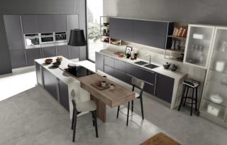 cucina con bancone snack in rovere tabacco Marina 3.0 di Febal Casa cucina con bancone snack in rovere tabacco Marina 3.0 di Febal Casa