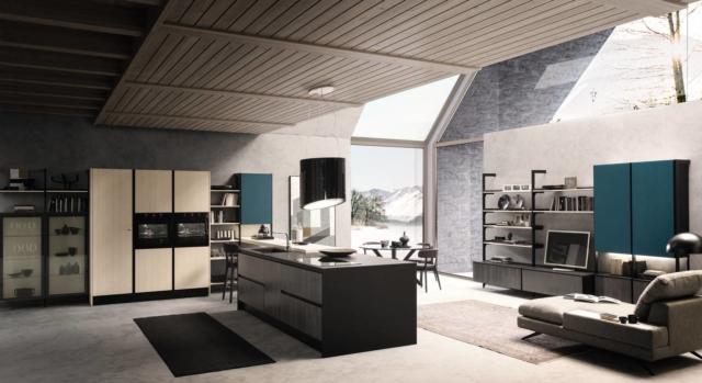 cucina con isola e cappa illuminata Kaleidos di Febal Casa cucina con isola e cappa illuminata Kaleidos di Febal Casa