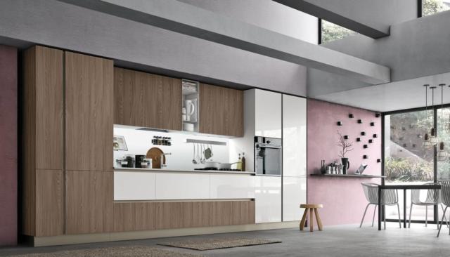 Infinity Diagonal di Stosa cucina con frigorifero incassato Infinity Diagonal di Stosa cucina con frigorifero incassato