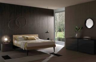 letto matrimoniale piccolo Plume di Essedue con rivestimento in tessuto letto matrimoniale piccolo Plume di Essedue con rivestimento in tessuto