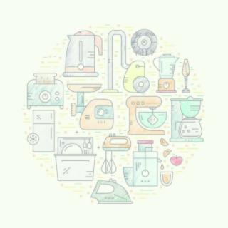 Vector illustration with house appliances arranged in a circle. Kitchen gear and house technology. Vector line style elements for shop, advertising, banner or flyer.