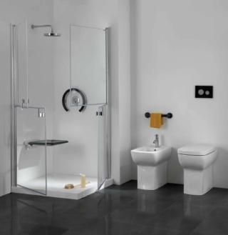 Collezione URBAN PEOPLE di Ponte Giulio (Sedile ribaltabile in ABS, Maniglia verticale di sicurezza, Piatto doccia in pietra acrilica e Box doccia per angolo Collezione URBAN PEOPLE di Ponte Giulio (Sedile ribaltabile in ABS, Maniglia verticale di sicurezza, Piatto doccia in pietra acrilica e Box doccia per angolo