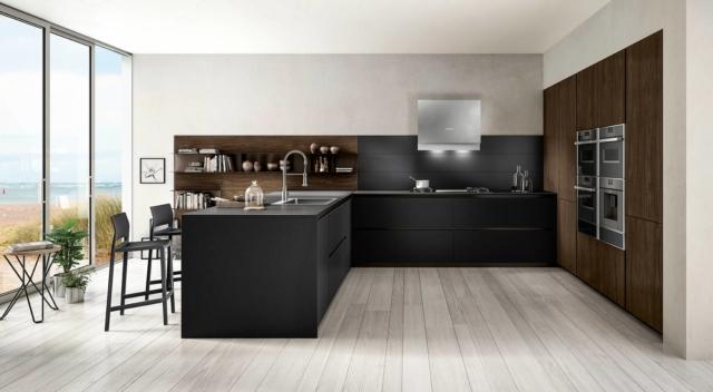 cucina nera total black Zetasei di Arredo3 cucina nera total black Zetasei di Arredo3
