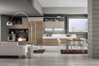 cucina di primo prezzo Mango di Arrex con elementi in laminato effetto legno e in laminato opaco cucina di primo prezzo Mango di Arrex con elementi in laminato effetto legno e in laminato opaco
