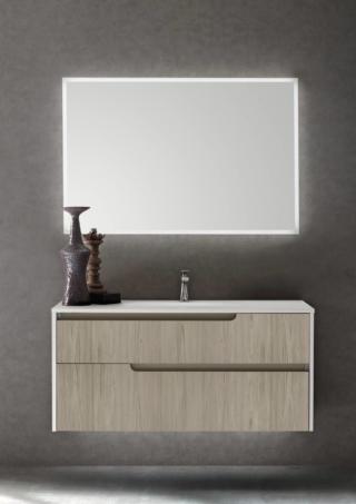 Composizione Ryo di Cerasa costituita da una base lavabo L. 120 H. 56 P. 51 in Larice Cosmopolitan con fianchi di finitura in Nobilitato White Composizione Ryo di Cerasa costituita da una base lavabo L. 120 H. 56 P. 51 in Larice Cosmopolitan con fianchi di finitura in Nobilitato White