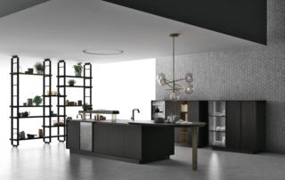 cucina Soho di Doimo Cucine con ante nere e apertura push-pull cucina Soho di Doimo Cucine con ante nere e apertura push-pull