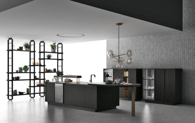 cucina Soho di Doimo Cucine con ante nere e apertura push-pull cucina Soho di Doimo Cucine con ante nere e apertura push-pull