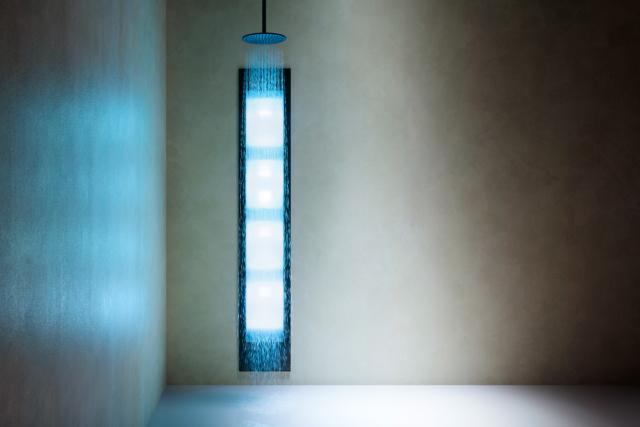 modello Deluxe di Sunshower a incasso con lampade a raggi infrarossi UV a onda corta (5x500 W) colore blu modello Deluxe di Sunshower a incasso con lampade a raggi infrarossi UV a onda corta (5x500 W) colore blu