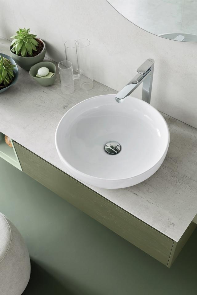 Altezza Mobile Bagno Con Lavabo Da Appoggio.Lavabo Rotondo Da Appoggio Su Un Mobile Bagno O Su Un Top Cose Di Casa