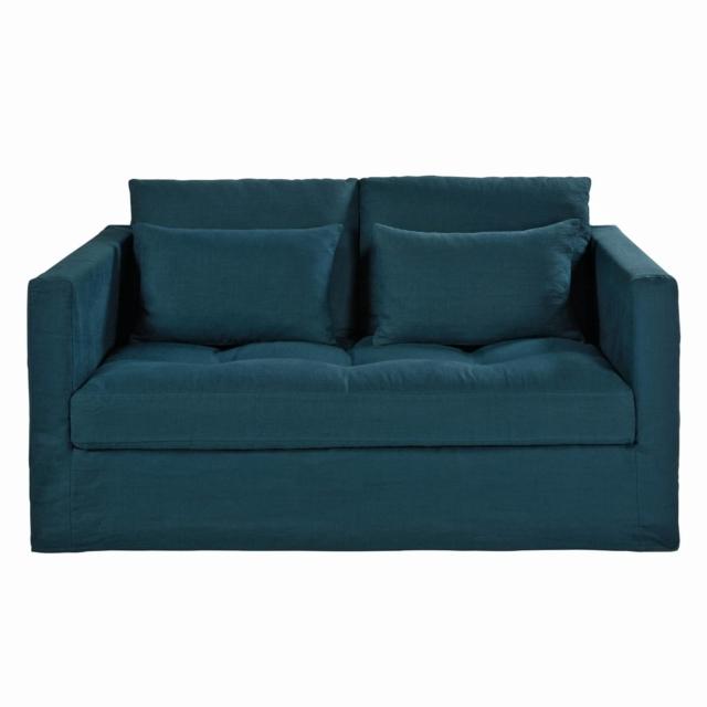 In lino, Basile di Maisons du Monde (www.maisondumonde.com) include una rete a doghe e un materasso; misura L 153 x P 100 x H 83 cm e costa 899 euro. 5. In lino, Basile di Maisons du Monde (www.maisondumonde.com) include una rete a doghe e un materasso; misura L 153 x P 100 x H 83 cm e costa 899 euro. 5.