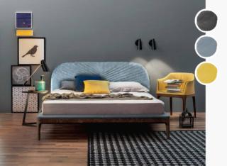 Con struttura in legno massello impreziosita da giroletto e testiera in pelle, il letto  Michelangelo di Tonin Casa nella misura 180 x 223 x H 99-33 cm costa a partire da 2.430 euro.