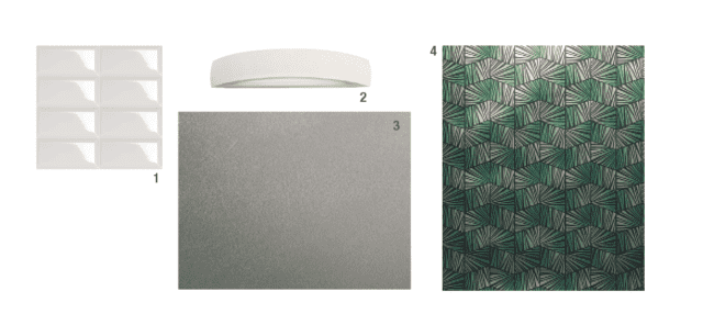 Hanno la superficie diamantata lucida le piastrelle in pasta bianca Hello White di Marazzi (www.marazzi.it), nel formato 7,5 x 15 cm. Prezzo da rivenditore. In metallo smaltato bianco e vetro trasparente satinato, la lampada Soda di Ideal-Lux (www.ideal-lux.com/it), misura L 51 x P 12,5 x H 9 cm e costa 93 euro. Per pavimenti e rivestimenti, SpazioCemento di Litokol (www.litokol.it), è un sistema decorativo a tre componenti a effetto spatolato materico e a tinta uniforme. Esclusa posa in opera, costa 82-85 euro al mq. Gimong di Carta da Parati degli anni '70 (www.cartadaparatideglianni70.com ) è in tnt con effetto alluminio brillante. Venduta in rolli, misura L 52 x H 100,5 cm e costa 156,90 euro (un rollo 30 euro al mq). Hanno la superficie diamantata lucida le piastrelle in pasta bianca Hello White di Marazzi (www.marazzi.it), nel formato 7,5 x 15 cm. Prezzo da rivenditore. In metallo smaltato bianco e vetro trasparente satinato, la lampada Soda di Ideal-Lux (www.ideal-lux.com/it), misura L 51 x P 12,5 x H 9 cm e costa 93 euro. Per pavimenti e rivestimenti, SpazioCemento di Litokol (www.litokol.it), è un sistema decorativo a tre componenti a effetto spatolato materico e a tinta uniforme. Esclusa posa in opera, costa 82-85 euro al mq. Gimong di Carta da Parati degli anni '70 (www.cartadaparatideglianni70.com ) è in tnt con effetto alluminio brillante. Venduta in rolli, misura L 52 x H 100,5 cm e costa 156,90 euro (un rollo 30 euro al mq).