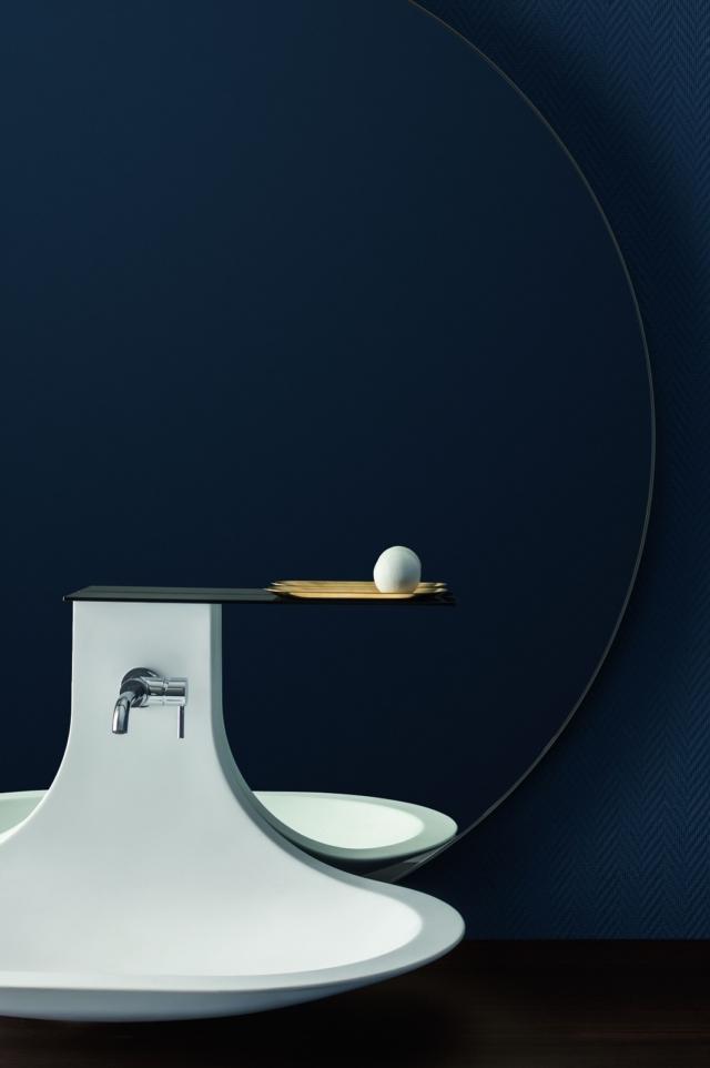 lavabo da appoggio Taki della collezione Maori di Cerasa è realizzato in tecnoril bianco opaco lavabo da appoggio Taki della collezione Maori di Cerasa è realizzato in tecnoril bianco opaco