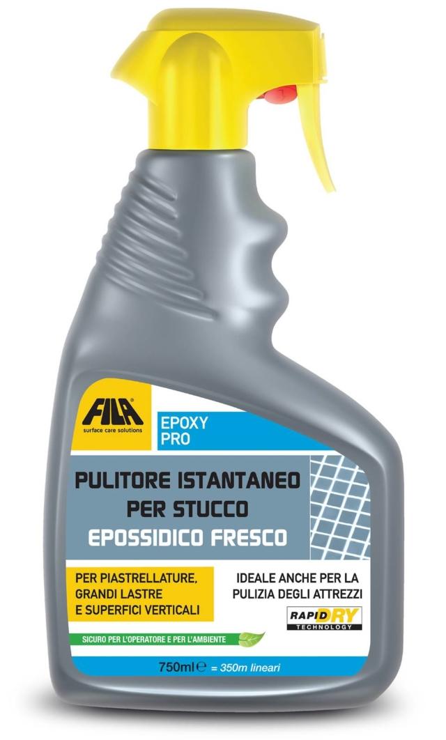 Epoxy Pro di Fila fa parte del kit Instant Solutions. Ad azione rapida, elimina i residui di stucco epossidico fresco. Usato durante la posa, non fa schiuma e non va risciacquato. È indicato per gres porcellanato, ceramica, mosaico vetroso e klinker smaltato. Tra i vantaggi, c'è anche quello di rispettare le fughe e di non rovinare i profili in alluminio e acciaio (per esempio del box doccia). Epoxy Pro di Fila fa parte del kit Instant Solutions. Ad azione rapida, elimina i residui di stucco epossidico fresco. Usato durante la posa, non fa schiuma e non va risciacquato. È indicato per gres porcellanato, ceramica, mosaico vetroso e klinker smaltato. Tra i vantaggi, c'è anche quello di rispettare le fughe e di non rovinare i profili in alluminio e acciaio (per esempio del box doccia).