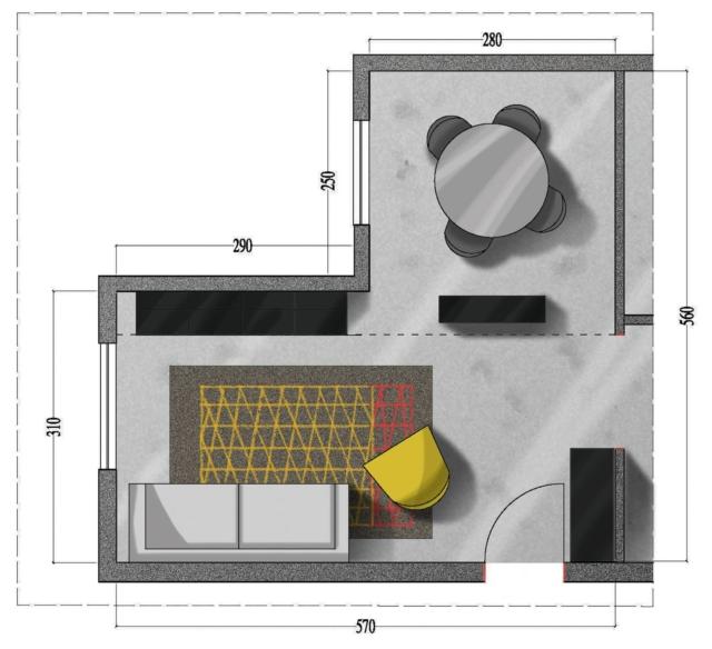 Una serie di mensole fissate sopra una base sospesa offre spazio per raccogliere libri ed esporre oggetti decorativi. L'idea di utilizzarle è dettata dalla volontà di non appesantire eccessivamente la parete con volumi ingombranti.
Esistono modelli con sistema di illuminazione integrata che hanno il pregio di accentuare l'aspetto decorativo e produrre un'atmosfera particolare.
La libreria autoportante non solo garantisce la giusta privacy alla zona pranzo di fronte all'ingresso, ma definisce una separazione rispetto al resto della stanza. Grazie ai due passaggi laterali lascia però un senso
di continuità visiva fra le due parti del soggiorno; in più moltiplica
lo spazio per contenere.
La forma rotonda del tavolo è quella che si addice di più alla superficie pressoché quadrata che lo ospita. Il vantaggio di non avere spigoli si traduce in posti in più a sedere e in passaggi fluidi tutt'intorno. Una lampada a sospensione, fissata a circa 70 cm dal piano, garantisce la giusta illuminazione artificiale. Una serie di mensole fissate sopra una base sospesa offre spazio per raccogliere libri ed esporre oggetti decorativi. L'idea di utilizzarle è dettata dalla volontà di non appesantire eccessivamente la parete con volumi ingombranti.
Esistono modelli con sistema di illuminazione integrata che hanno il pregio di accentuare l'aspetto decorativo e produrre un'atmosfera particolare.
La libreria autoportante non solo garantisce la giusta privacy alla zona pranzo di fronte all'ingresso, ma definisce una separazione rispetto al resto della stanza. Grazie ai due passaggi laterali lascia però un senso
di continuità visiva fra le due parti del soggiorno; in più moltiplica
lo spazio per contenere.
La forma rotonda del tavolo è quella che si addice di più alla superficie pressoché quadrata che lo ospita. Il vantaggio di non avere spigoli si traduce in posti in più a sedere e in passaggi fluidi tutt'intorno. Una lampada a sospensione, fissata a circa 70 cm dal piano, garantisce la giusta illuminazione artificiale.