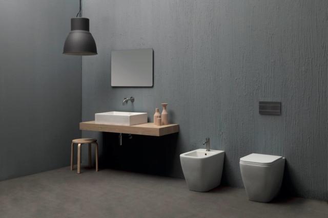 sanitari e lavabo collezione Quadra (design Luca Papini) di Esedra, dai volumi squadrati e dalle superfici con texture ad effetto Macramè sanitari e lavabo collezione Quadra (design Luca Papini) di Esedra, dai volumi squadrati e dalle superfici con texture ad effetto Macramè