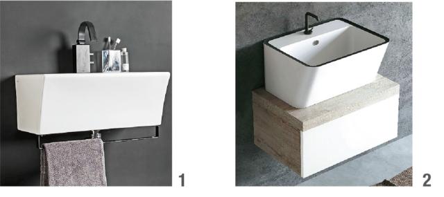 Le nostre scelte
1. Il lavabo sospeso Block di Xilon in ceramica con superficie texturizzata Carbon
ha il bacino profondo 20 cm ed è disponibile in diverse lunghezze. Prezzo da rivenditore.
2. È da appoggio sul piano il lavabo della collezione Wynn di Colavene
con capiente vasca profonda 25 cm che può essere montata anche a muro.
Disponibile da 50 o da 70 cm di lunghezza (profondità 40 cm), è in ceramica
e offre anche la possibilità di avere il bordo colorato. Prezzo da rivenditore. Le nostre scelte
1. Il lavabo sospeso Block di Xilon in ceramica con superficie texturizzata Carbon
ha il bacino profondo 20 cm ed è disponibile in diverse lunghezze. Prezzo da rivenditore.
2. È da appoggio sul piano il lavabo della collezione Wynn di Colavene
con capiente vasca profonda 25 cm che può essere montata anche a muro.
Disponibile da 50 o da 70 cm di lunghezza (profondità 40 cm), è in ceramica
e offre anche la possibilità di avere il bordo colorato. Prezzo da rivenditore.