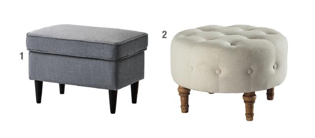 Le nostre scelte
1. Il poggiapiedi Strandmon di Ikea, utile anche come seduta supplementare, ha la fodera in tessuto Norvalla grigio scuro. Misura
L 60 x P 40 x H 44 cm e costa 79,99 euro.
2. Ha lavorazione capitonné il pouf rotondo
Colette di Maisons du Monde, con imbottitura in cotone e rivestimento in tessuto color lino ecrù. Con diametro 53 cm
e altezza 37 cm, costa 99,99 euro. Le nostre scelte
1. Il poggiapiedi Strandmon di Ikea, utile anche come seduta supplementare, ha la fodera in tessuto Norvalla grigio scuro. Misura
L 60 x P 40 x H 44 cm e costa 79,99 euro.
2. Ha lavorazione capitonné il pouf rotondo
Colette di Maisons du Monde, con imbottitura in cotone e rivestimento in tessuto color lino ecrù. Con diametro 53 cm
e altezza 37 cm, costa 99,99 euro.