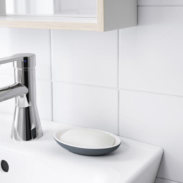 portasapone Ekoln di Ikea Italia in gres grigio scuro portasapone Ekoln di Ikea Italia in gres grigio scuro
