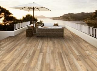 Patio furniture on modern deck Patio furniture on modern deck