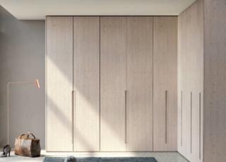 armadio Island dei Fratelli Mirandola modulare ad angolo con ante a battente in pannelli eco- reciclato placcato abete e rovere massello armadio Island dei Fratelli Mirandola modulare ad angolo con ante a battente in pannelli eco- reciclato placcato abete e rovere massello
