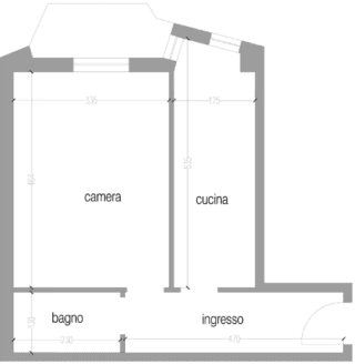 pianta stato di fatto bilocale