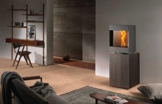 stufa pellet MontExport Stûv P10 con rotazione a 90 gradi stufa pellet MontExport Stûv P10 con rotazione a 90 gradi