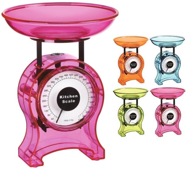 piccola bilancia da cucina meccanica da 500 grammi color arancio, azzurro, verde e rosa Drop di Borella Casalinghi piccola bilancia da cucina meccanica da 500 grammi color arancio, azzurro, verde e rosa Drop di Borella Casalinghi
