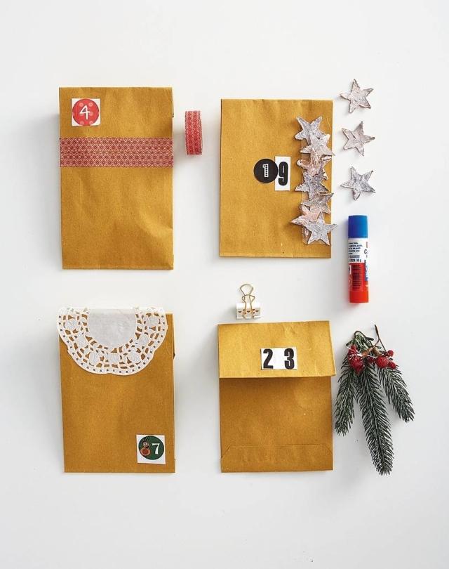 decorare le bustine del calendario dell'Avvento fai da te decorare le bustine del calendario dell'Avvento fai da te