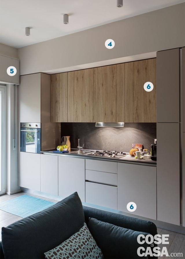 cucina, colonna forno, zona cottura con piano a gas, pensili, colonna frigo, faretti a soffitto cucina, colonna forno, zona cottura con piano a gas, pensili, colonna frigo, faretti a soffitto