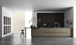 cucina con penisola con il top in marmo Sequoia levigato opaco SoHo di Doimo Cucine cucina con penisola con il top in marmo Sequoia levigato opaco SoHo di Doimo Cucine