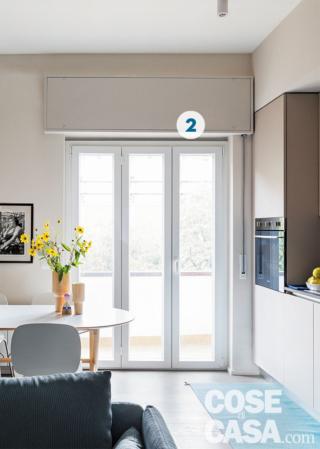 bilocale, portafinestra, balcone, zona cottura bilocale, portafinestra, balcone, zona cottura