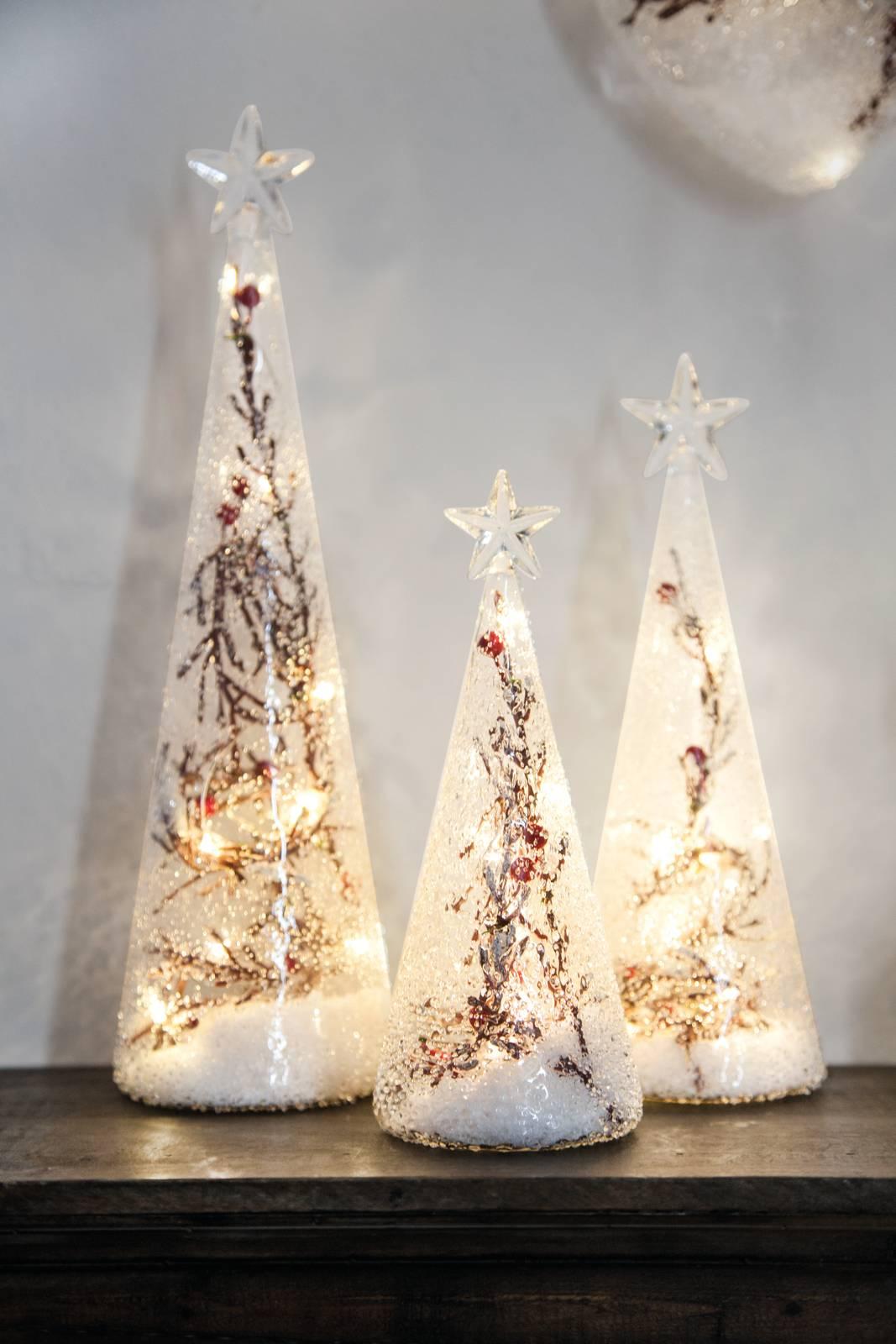 negozio e finestra Shuye Albero di Natale 50 cm ufficio Mini Albero di Pino di Natale Artificiale con luci e Ornamenti a LED decorazione natalizia per casa