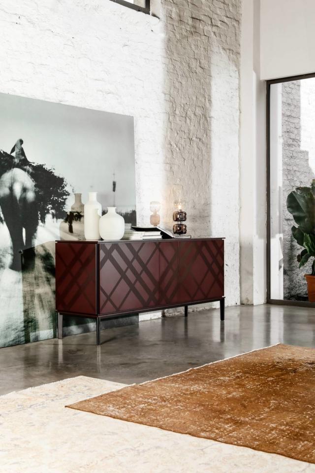 madia pattern geometrico serigrafato nero Tonincasa Tartan madia pattern geometrico serigrafato nero Tonincasa Tartan