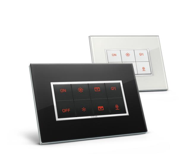 Per facilitare l’installazione i dispositivi con tecnologia By-me sono già programmati e pronti all’uso in modalità Plug&Play: basta semplicemente installarli ed il controllo dei carichi e degli scenari è già funzionante senza alcuna configurazione. I dispositivi Bus sono inoltre trasversali alle serie Eikon, Arké e Plana grazie ad un unico frutto, personalizzabile con i relativi copri tasti. Per facilitare l’installazione i dispositivi con tecnologia By-me sono già programmati e pronti all’uso in modalità Plug&Play: basta semplicemente installarli ed il controllo dei carichi e degli scenari è già funzionante senza alcuna configurazione. I dispositivi Bus sono inoltre trasversali alle serie Eikon, Arké e Plana grazie ad un unico frutto, personalizzabile con i relativi copri tasti.