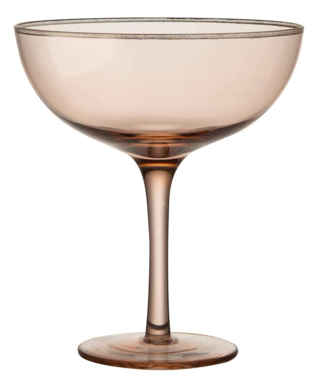 coppa champagne Dèco di Bitossi Home in vetro color cipria con un filo in oro coppa champagne Dèco di Bitossi Home in vetro color cipria con un filo in oro