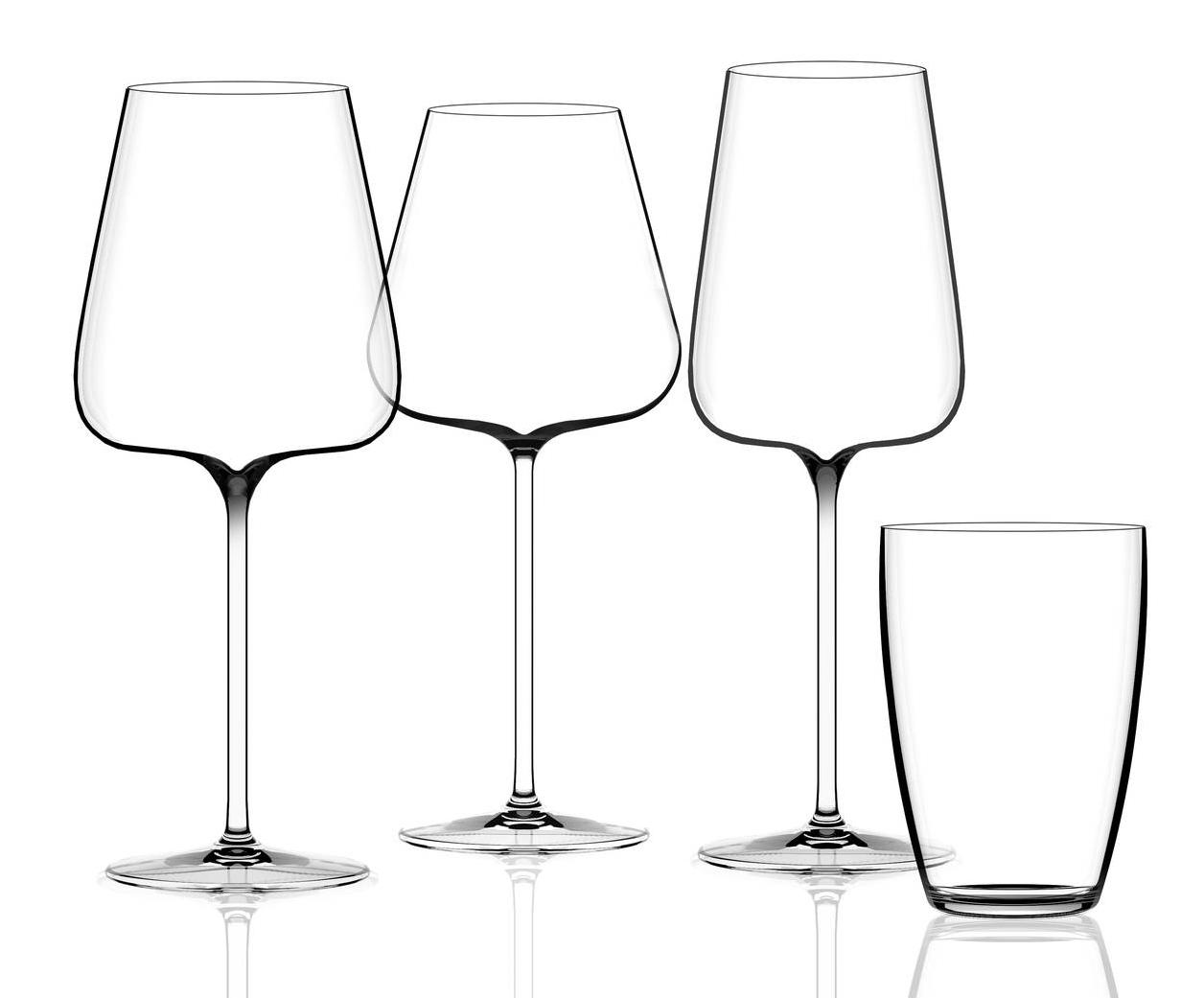 colore nero 6 bicchieri da vino INAO in vetro cristallino 