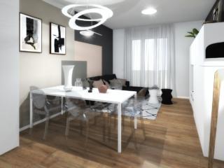 Dietro tavolo e divano, Carta da parati Carre di Londonart.