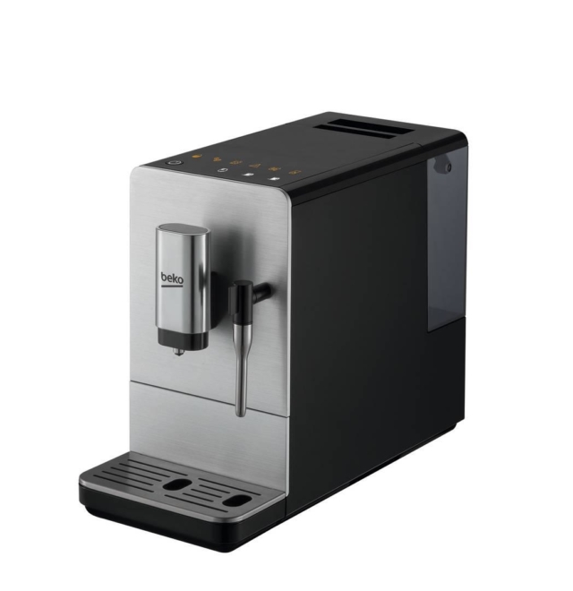 Affinché gli aromi vengano sprigionati uniformemente, nella macchina automatica CEG5301X di Beko il caffè macinato fresco viene umidificato automaticamente dal sistema di preinfusione. Ha pompa da 19 bar, serbatoio capiente 1,1 litri, regolazione della macinatura su 5 livelli, display LED touch, sistema autopulente e spegnimento automatico. Misura L 44 x P 24 x H 38,5 cm. Prezzo 349,99 euro. www.beko.it Affinché gli aromi vengano sprigionati uniformemente, nella macchina automatica CEG5301X di Beko il caffè macinato fresco viene umidificato automaticamente dal sistema di preinfusione. Ha pompa da 19 bar, serbatoio capiente 1,1 litri, regolazione della macinatura su 5 livelli, display LED touch, sistema autopulente e spegnimento automatico. Misura L 44 x P 24 x H 38,5 cm. Prezzo 349,99 euro. www.beko.it