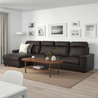 divano Lidhult di Ikea Italia in pelle a quattro posti con chaise longue contenitore divano Lidhult di Ikea Italia in pelle a quattro posti con chaise longue contenitore